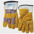 友盟AP-1528金黃色牛二層皮勞保手套