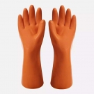 雪蓮20131OR橘色天然乳膠絨里鉆石紋工業防化手套