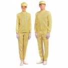 嘉柏利通F-2115黃色立領(lǐng)拉鏈?zhǔn)椒煮w潔凈服