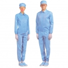 嘉柏利通F-2212藍色翻領拉鏈式分體潔凈服