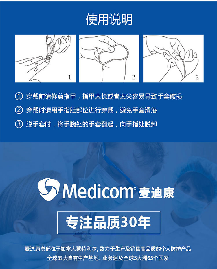 麥迪康1188一次性乳膠檢查手套圖片7