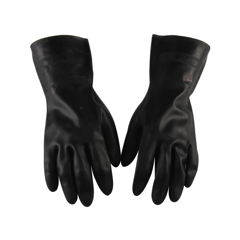 MAPA Technic401-9氯丁橡膠植絨防化手套圖片1