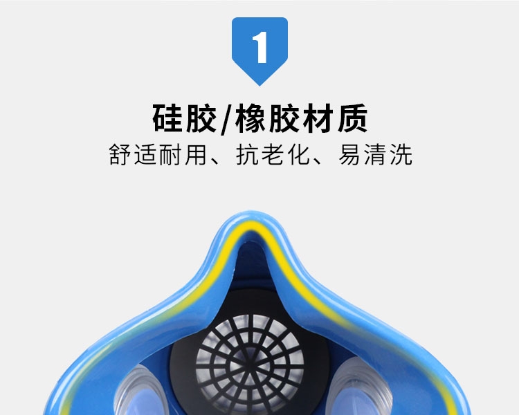 思創ST-M60G-3硅膠半面罩防毒面具圖片5