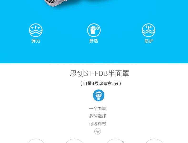 思創ST-FDB橡膠半面罩防毒面具圖片2