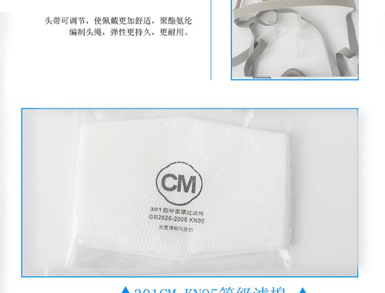 朝美301半面罩防塵面具圖片8
