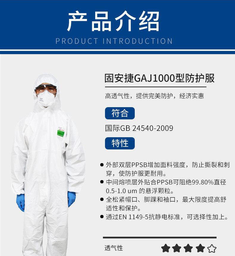 固安捷GAJ1000防塵防護服圖片1