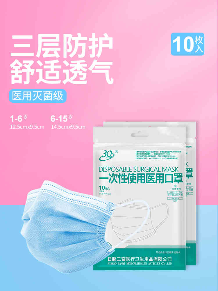 三奇兒童醫用口罩圖片1