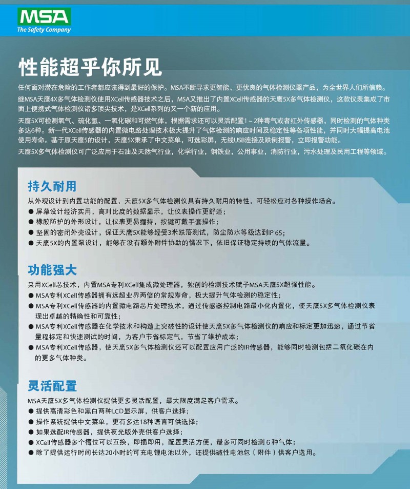 梅思安10128837天鷹5X多種氣體檢測儀圖3