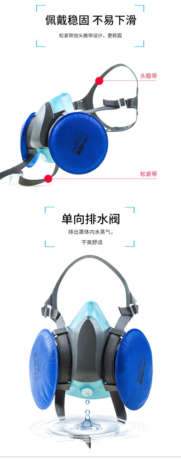 思創ST-M40-3A硅膠雙罐防塵面具圖4