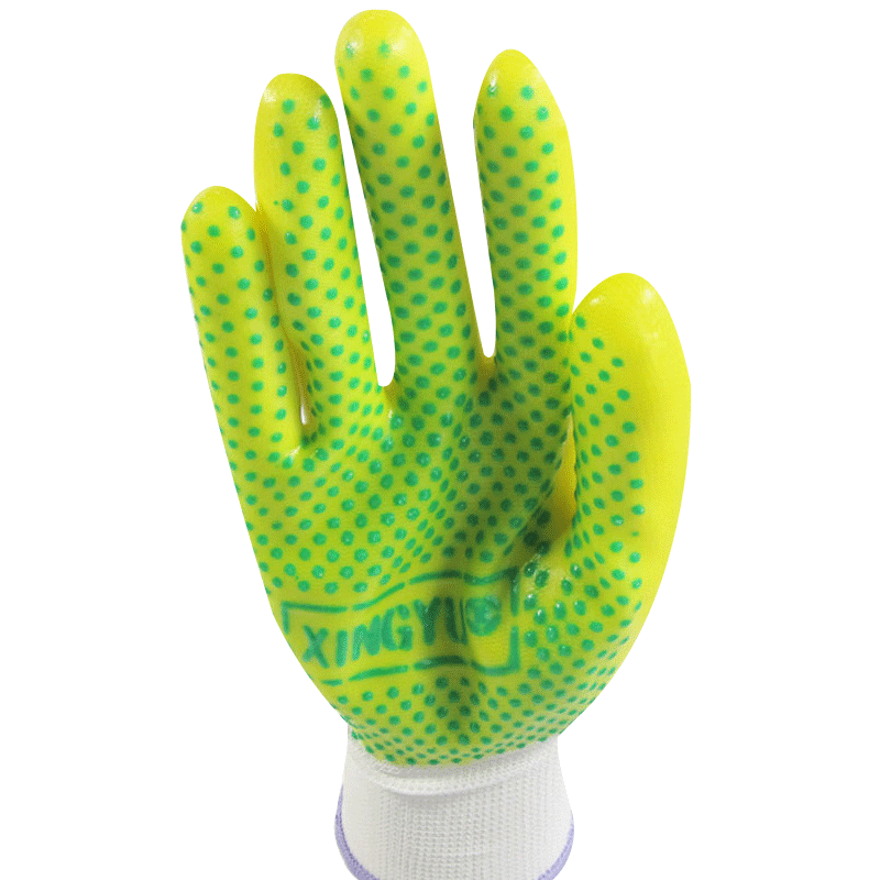 星宇P502尼龍點(diǎn)珠PVC勞保手套圖片2