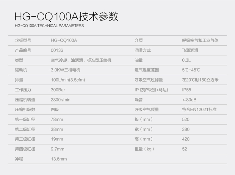 海固HG-CQ100A高壓呼吸空氣壓縮機 正壓式空氣呼吸器充氣泵圖片8