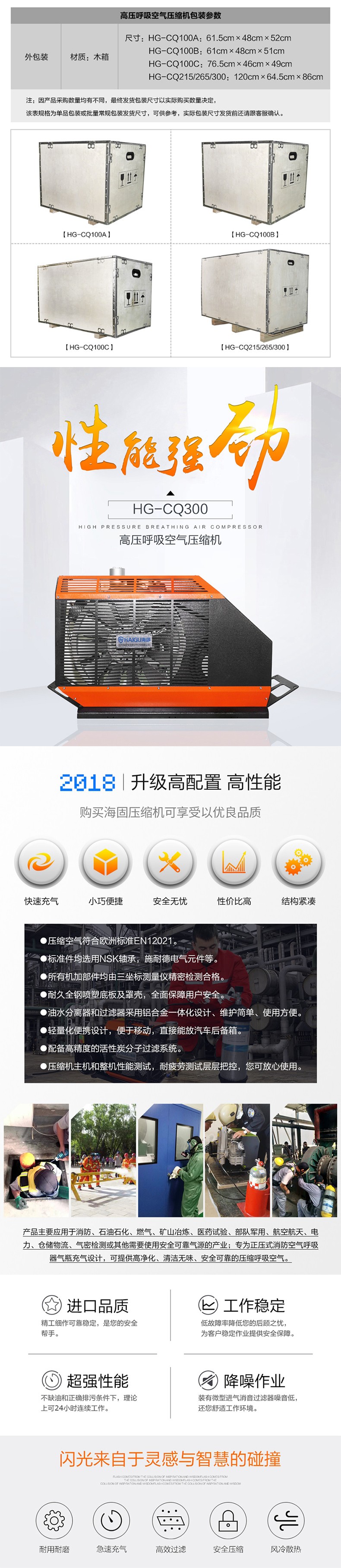 海固HG-CQ300高壓呼吸空氣壓縮機(jī) 正壓式空氣呼吸器充氣泵圖片3