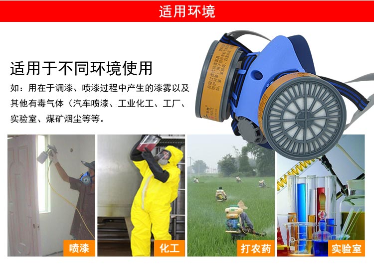 華特HT8301硅膠雙罐防毒面具圖片3