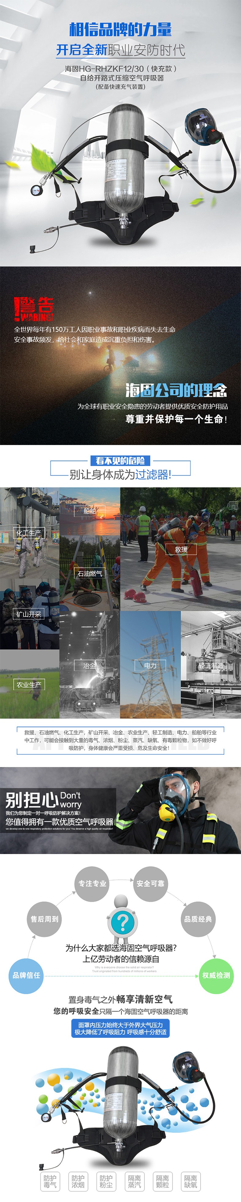 海固RHZKF12C/30（快充款） 正壓快充式空氣呼吸器 快速充氣 碳纖維呼吸器圖片1