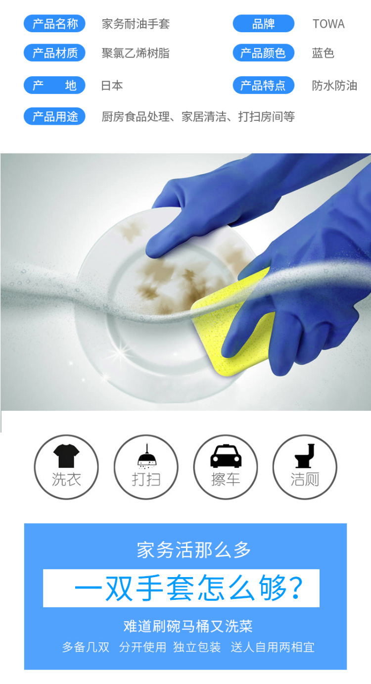 TOWA774藍(lán)色耐油PVC手套圖片2