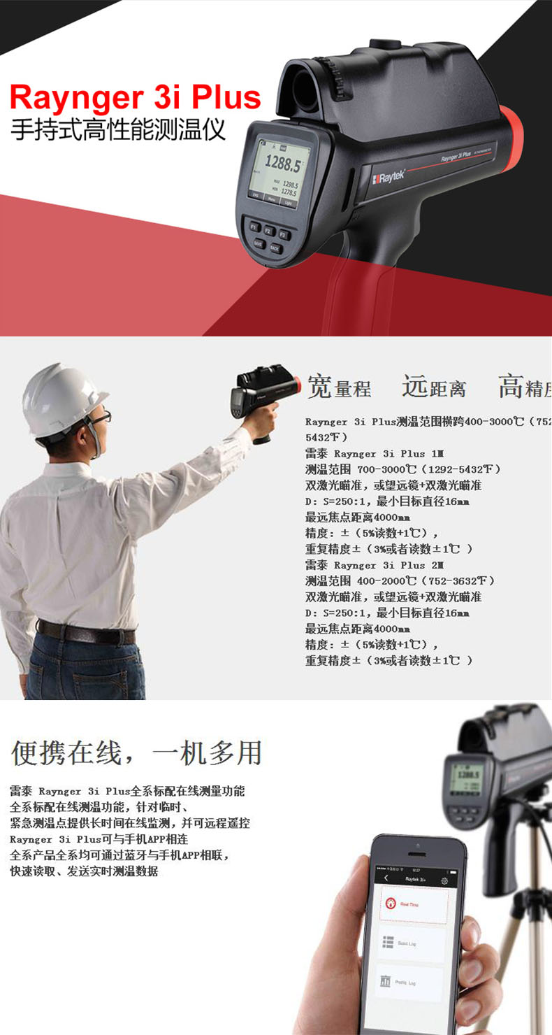 雷泰RAYR3I2MSCL3+瞄準鏡雙激光瞄準手持紅外測溫儀圖片