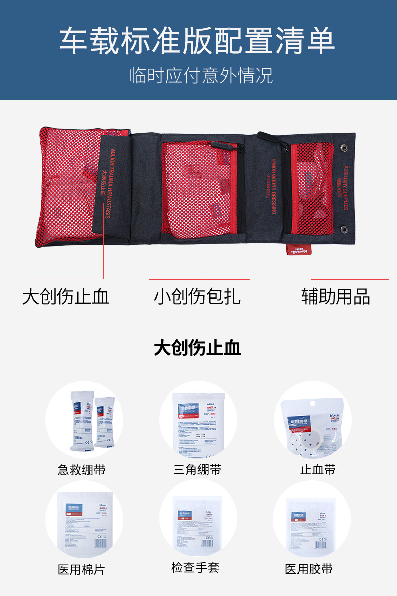 藍(lán)帆醫(yī)療CZ-B002車(chē)載標(biāo)準(zhǔn)款急救護(hù)理包圖片1