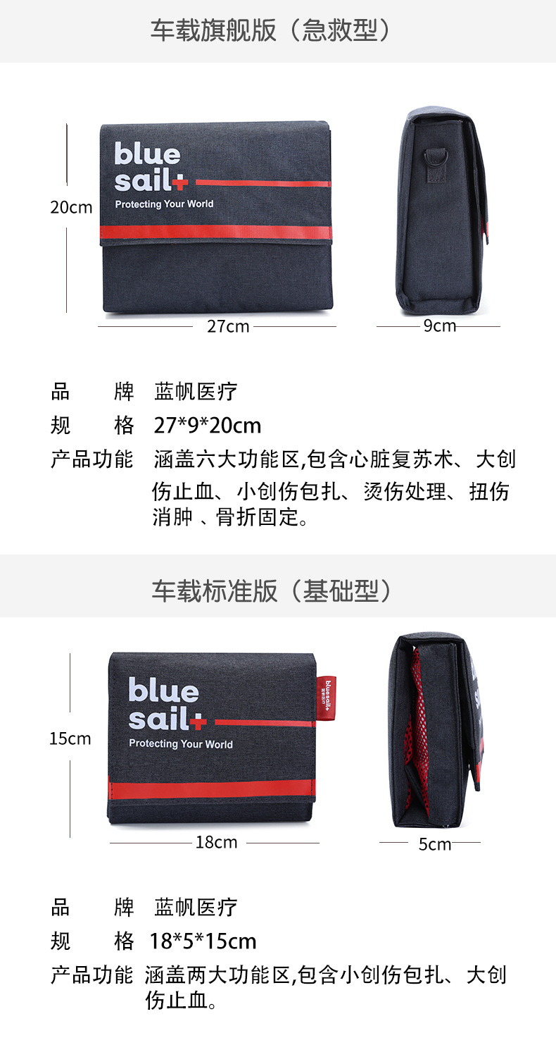 藍(lán)帆醫(yī)療CZ-B002車(chē)載標(biāo)準(zhǔn)款急救護(hù)理包圖片2