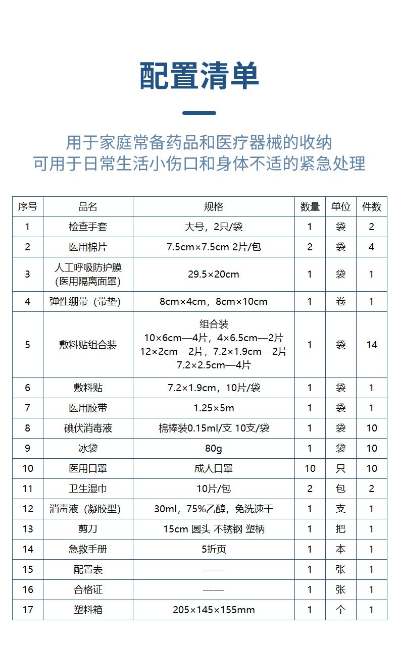 藍帆醫療JT-P001手提式家庭急救箱圖片3