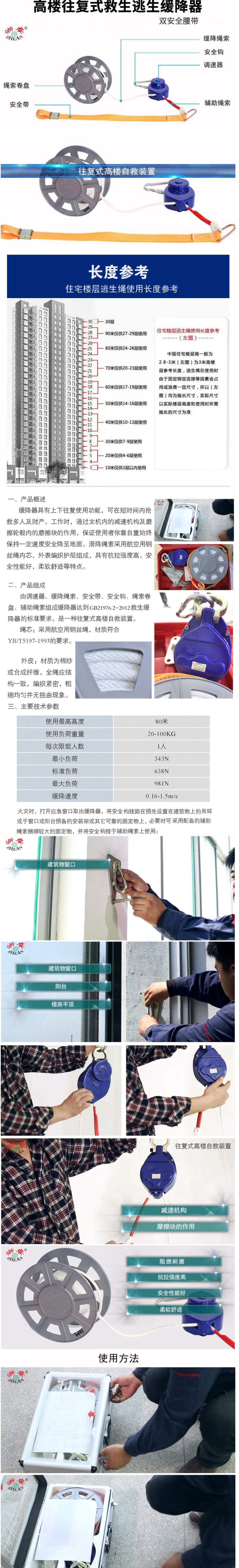 浙安35米逃生緩降器圖片