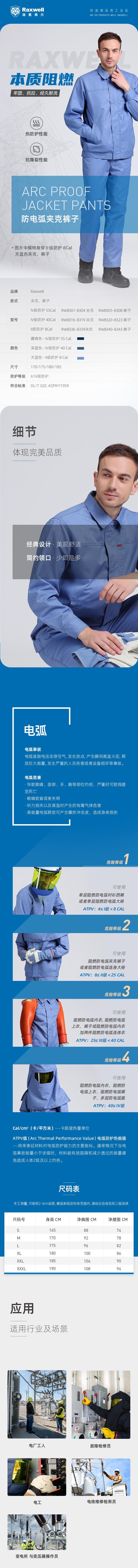 瑞氪維爾RW8318深藍(lán)色防電弧夾克圖片