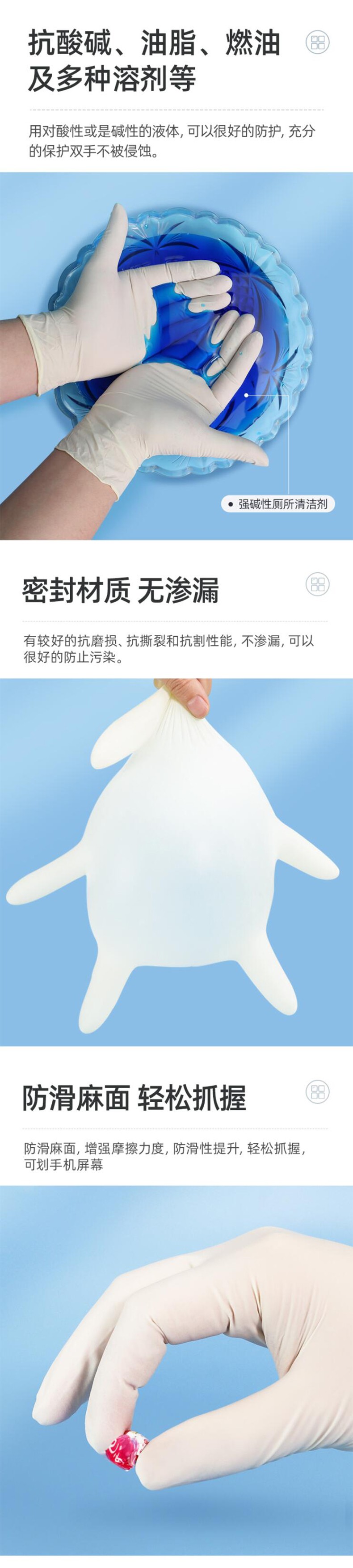 維德醫療100只一次性檢查乳膠手套圖片3