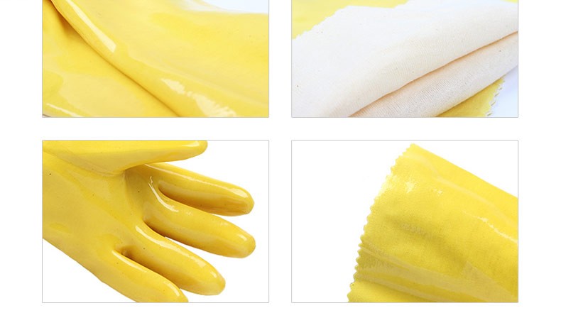 千禧龍045黃棉毛浸塑PVC手套圖片13