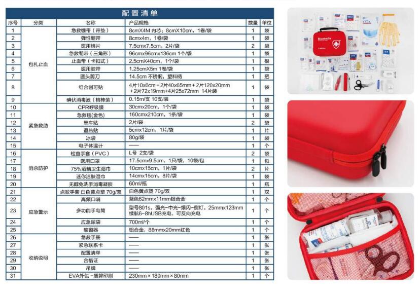 藍帆醫療HW-E005便攜戶外急救包圖片