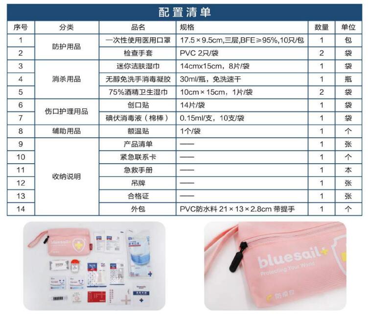 藍帆醫療FY-B003便攜防疫包圖片