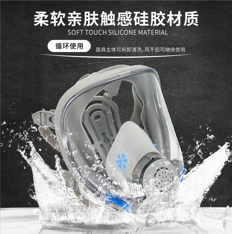 定和DH20152+8801橡膠雙濾盒全面罩防毒面具套裝4