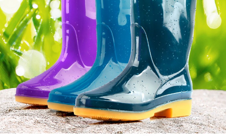 回力813藍色PVC高筒雨靴圖片2