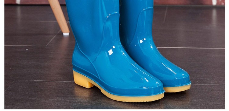 回力813藍色PVC高筒雨靴圖片7