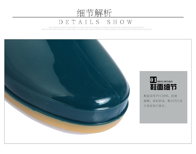 回力813藍色PVC高筒雨靴圖片10