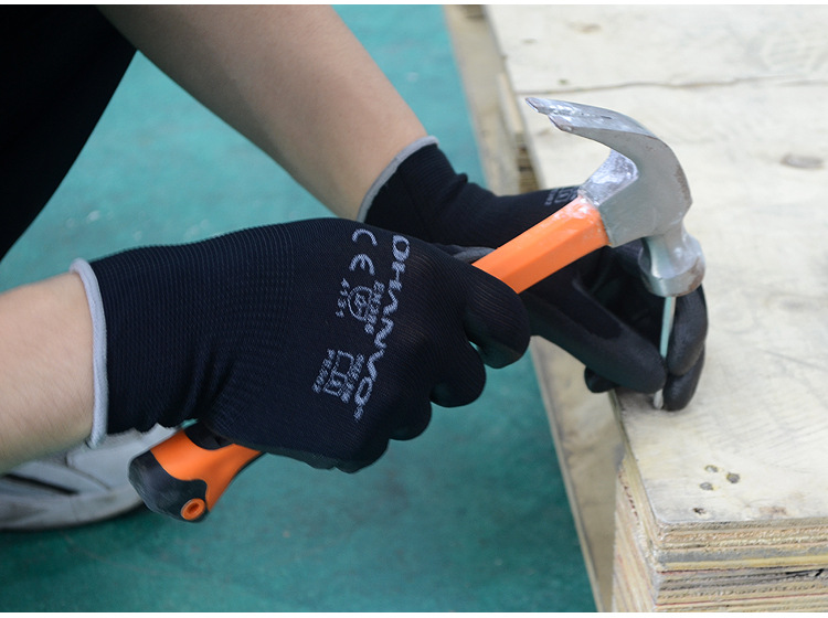 恒輝PE302薄款透氣PU涂層勞保手套圖片4