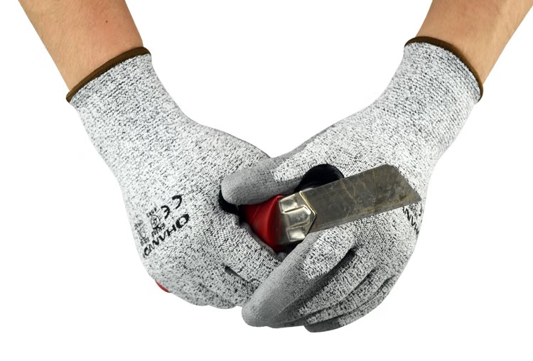 恒輝QPE352虎口加強(qiáng)PU涂層5級防割手套圖片10