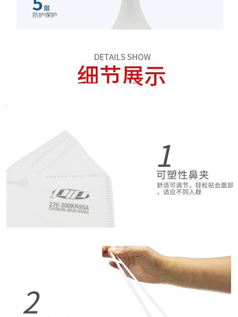 PIP 270-200KN95A折疊耳帶式KN95防塵口罩圖片9
