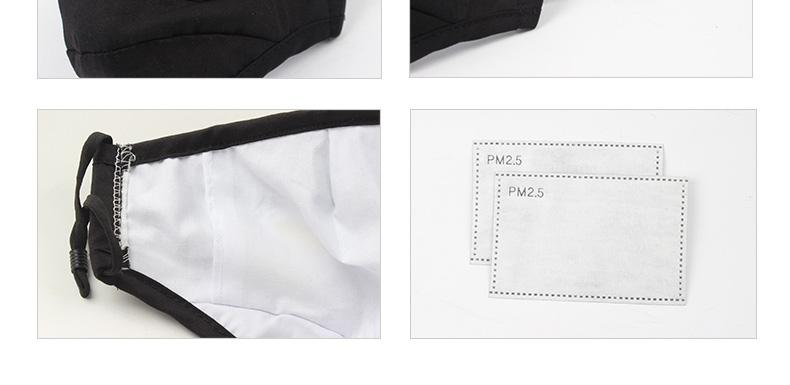 藍星黑色耳戴式帶閥成人棉布口罩3