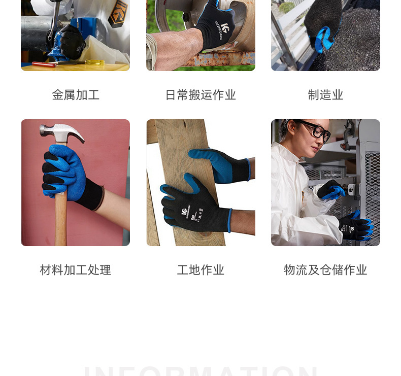 金佰利40228B G40發(fā)泡丁腈涂層勞保手套XL圖片3