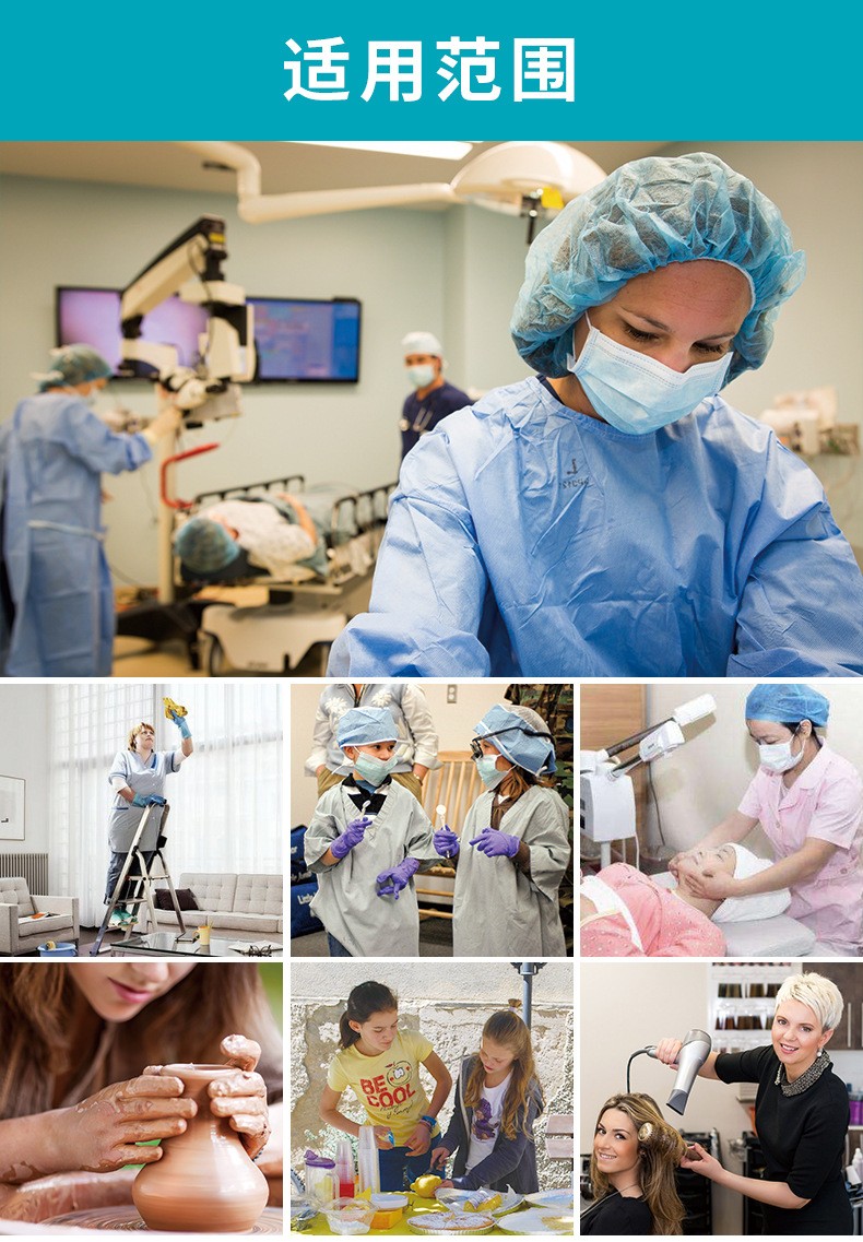 麥迪康8000-B藍色無紡布條形帽圖片5