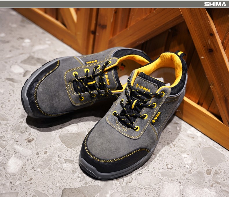 SHIMA希瑪D16002-1防砸防滑耐磨絨面牛皮安全勞保鞋圖片9