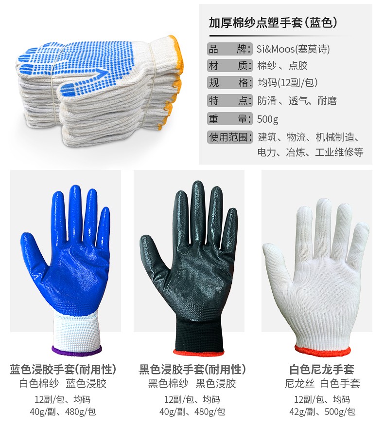 塞莫詩CG905BK黑色浸膠丁腈手套圖片1