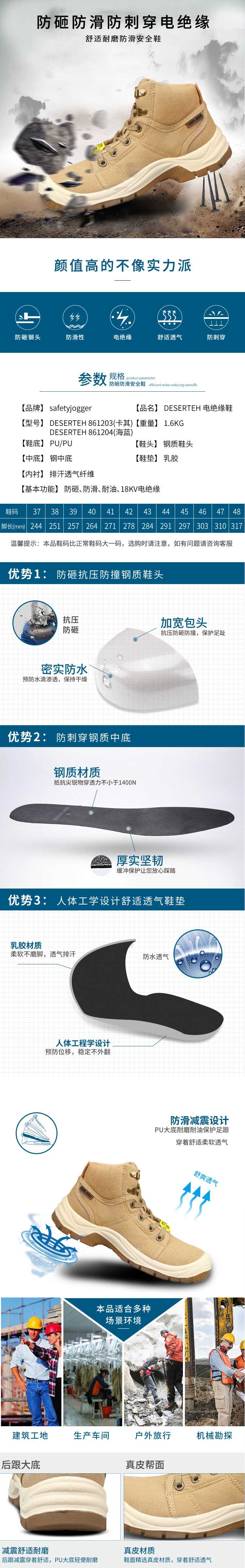 Safety Jogger鞍琸宜200170海藍色防砸防刺穿絕緣鞋圖片