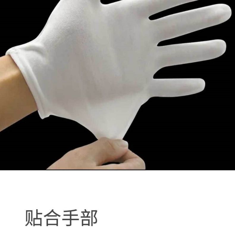 漢盾HD-GP5503滌棉白色禮儀勞保手套4