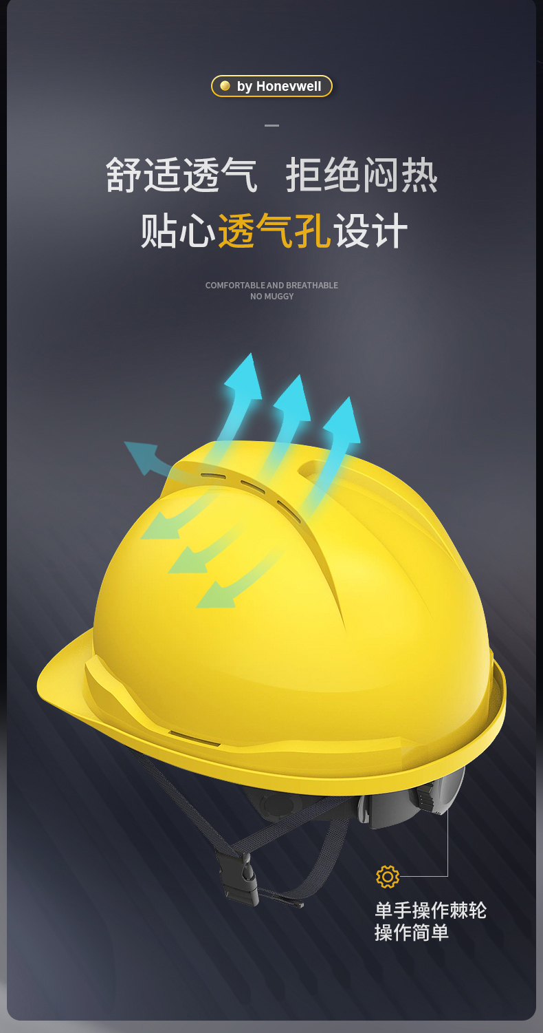 Honeywell霍尼韋爾Y99BNP103S Y99S系列ABS不帶通風孔四鍵快插下頦帶橙色安全帽4