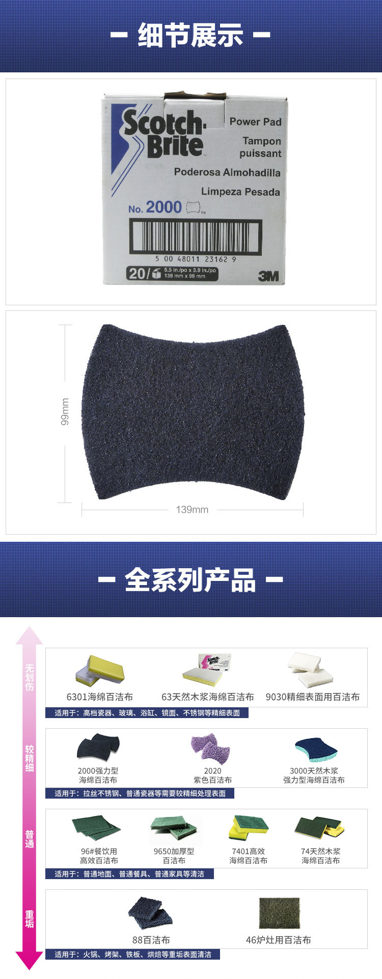 3M Scotch-Brite 2000低刮傷百潔布3