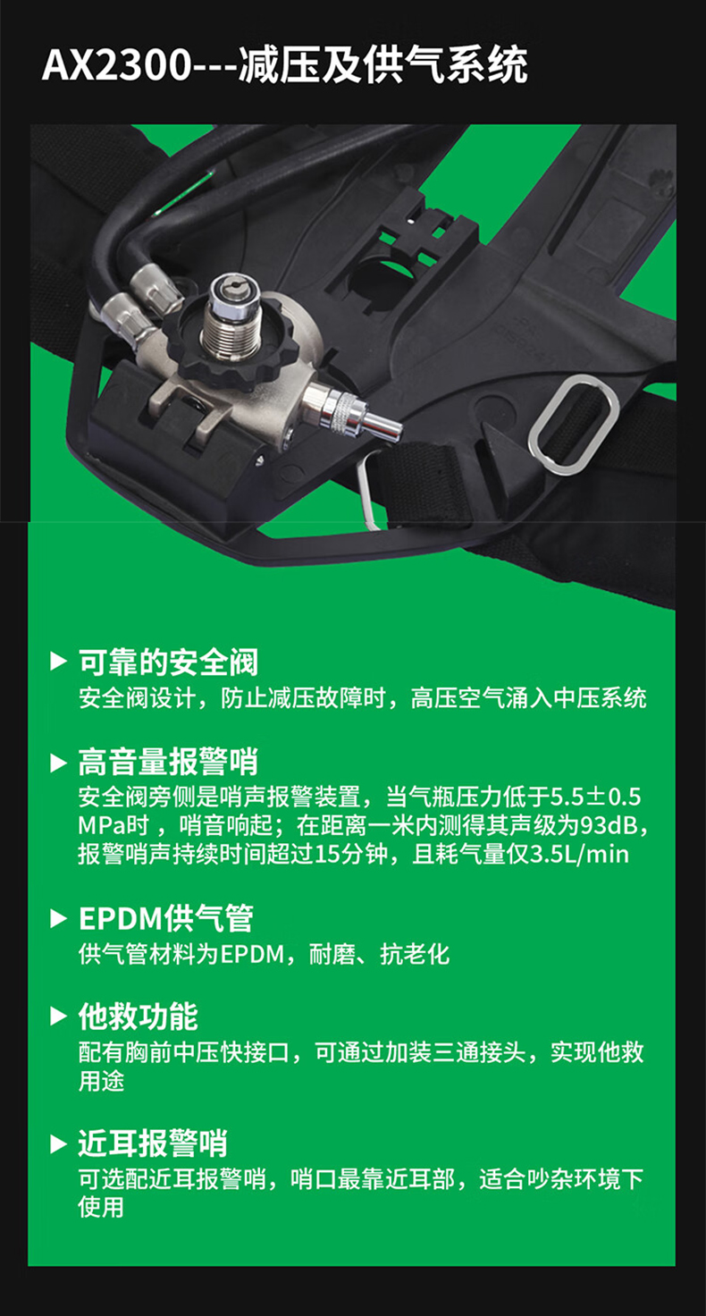 MSA梅思安10241810正壓式空氣呼吸器9L無表瓶閥AX2300 7