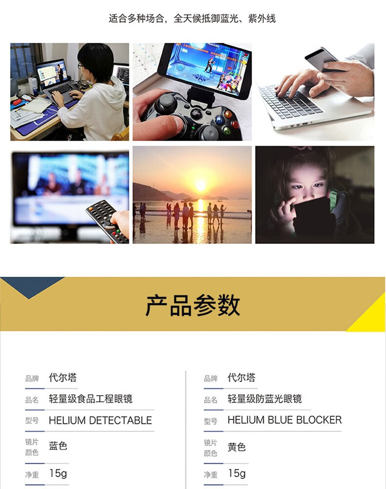 代爾塔101145 HELIUM DETECTABLE可探測款防霧防刮防沖擊安全防護(hù)眼鏡8