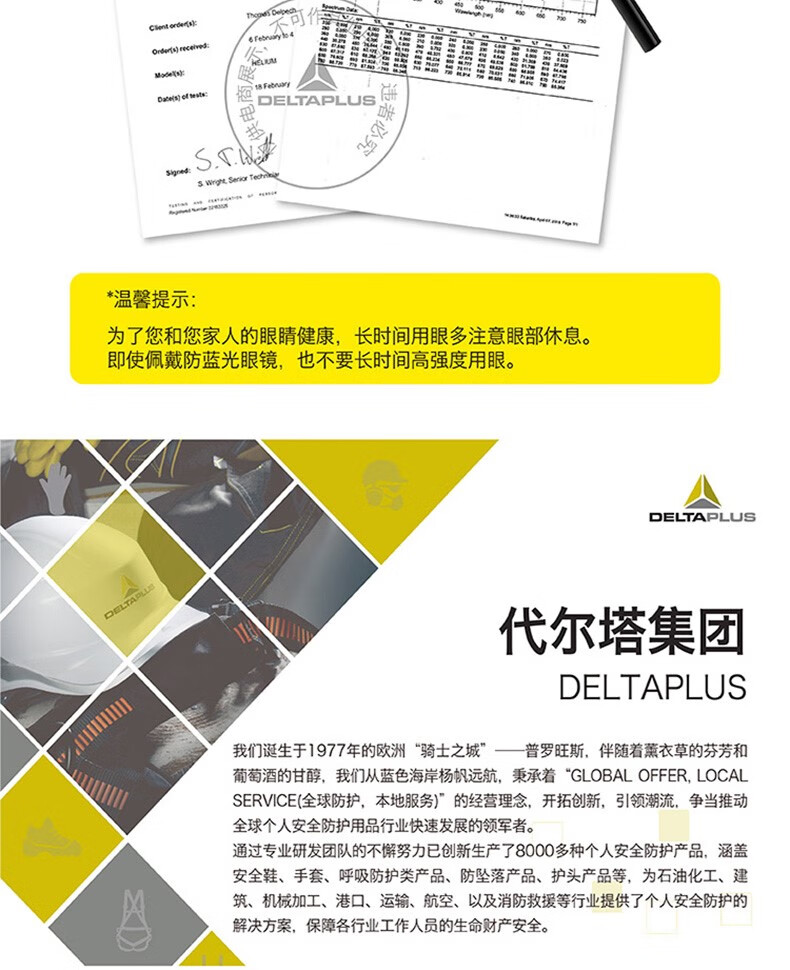 代爾塔101145 HELIUM DETECTABLE可探測款防霧防刮防沖擊安全防護(hù)眼鏡13