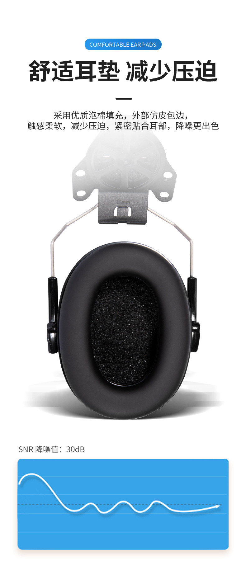 定和DH1023BK頭盔式ABS掛帽防噪音耳罩8