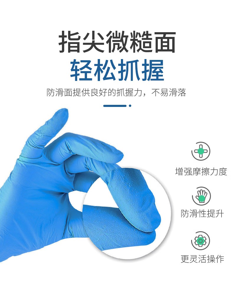 STANLEY史丹利ST5820藍色耐用性一次性丁腈手套6